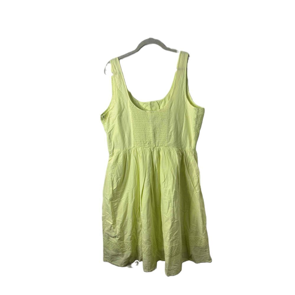 Old Navy Dress - Womens XL Pastel Lime Green Yellow Sleeveless Lace Sundress - Picture 2 of 7